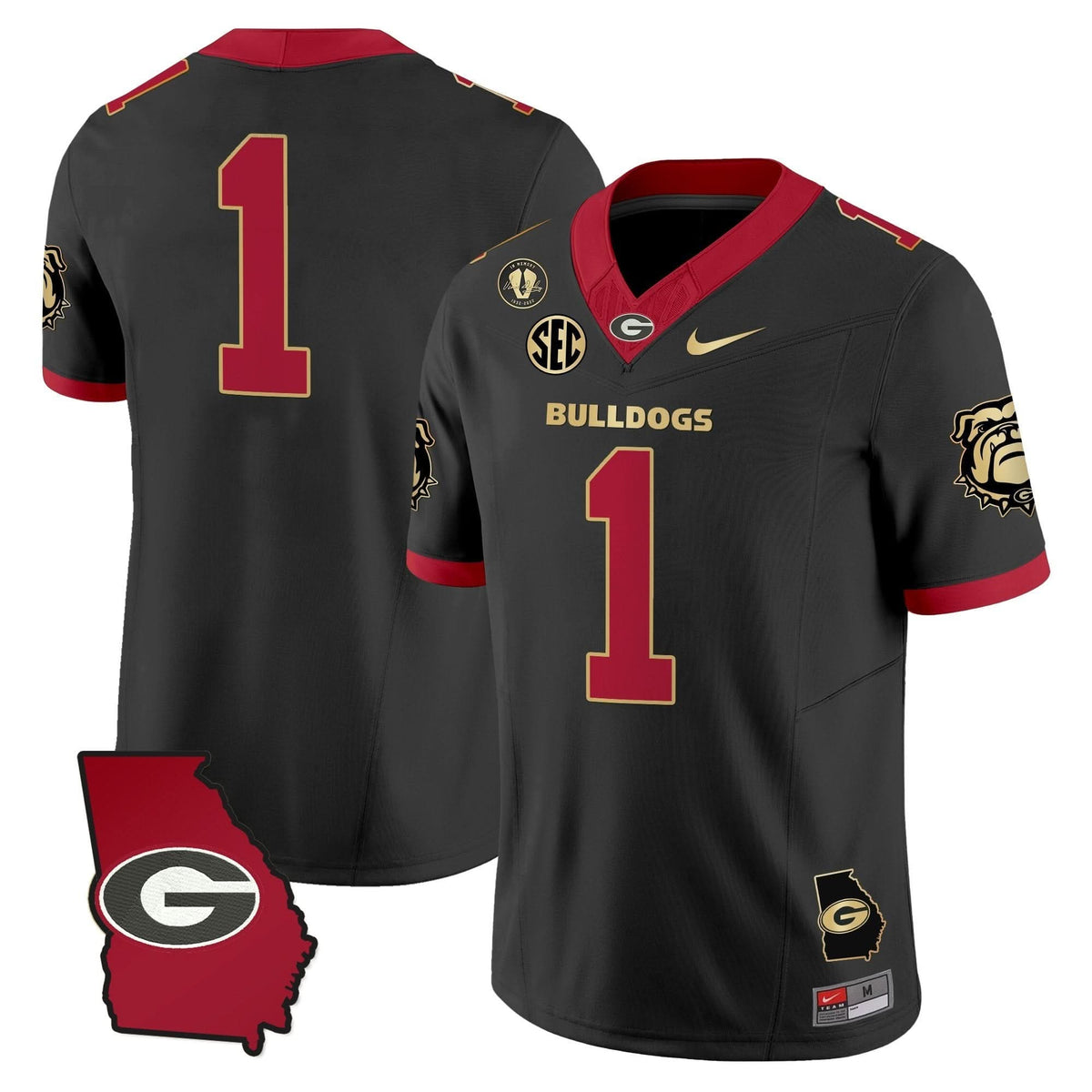 GB 2025 Georgia Map & Vince Dooley Patch Vapor Limited Jersey