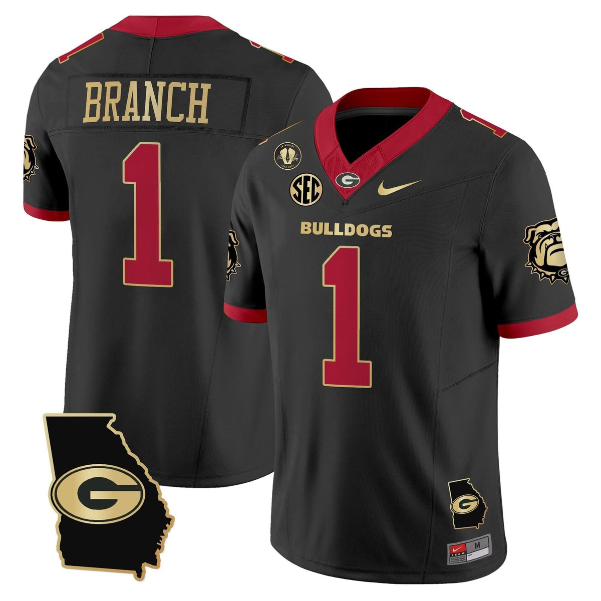 GB 2025 Georgia Map & Vince Dooley Patch Vapor Limited Jersey