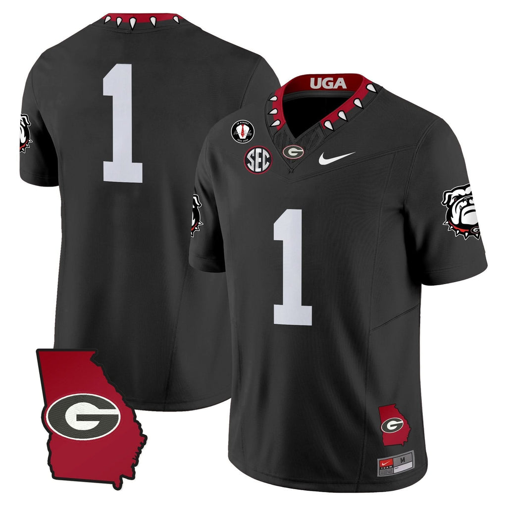 GB 2025 Georgia Map & Vince Dooley Patch Vapor Limited Jersey