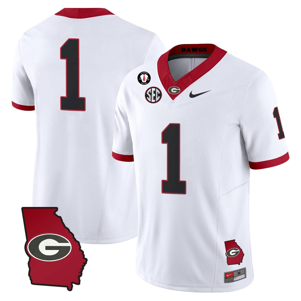 GB 2025 Georgia Map & Vince Dooley Patch Vapor Limited Jersey