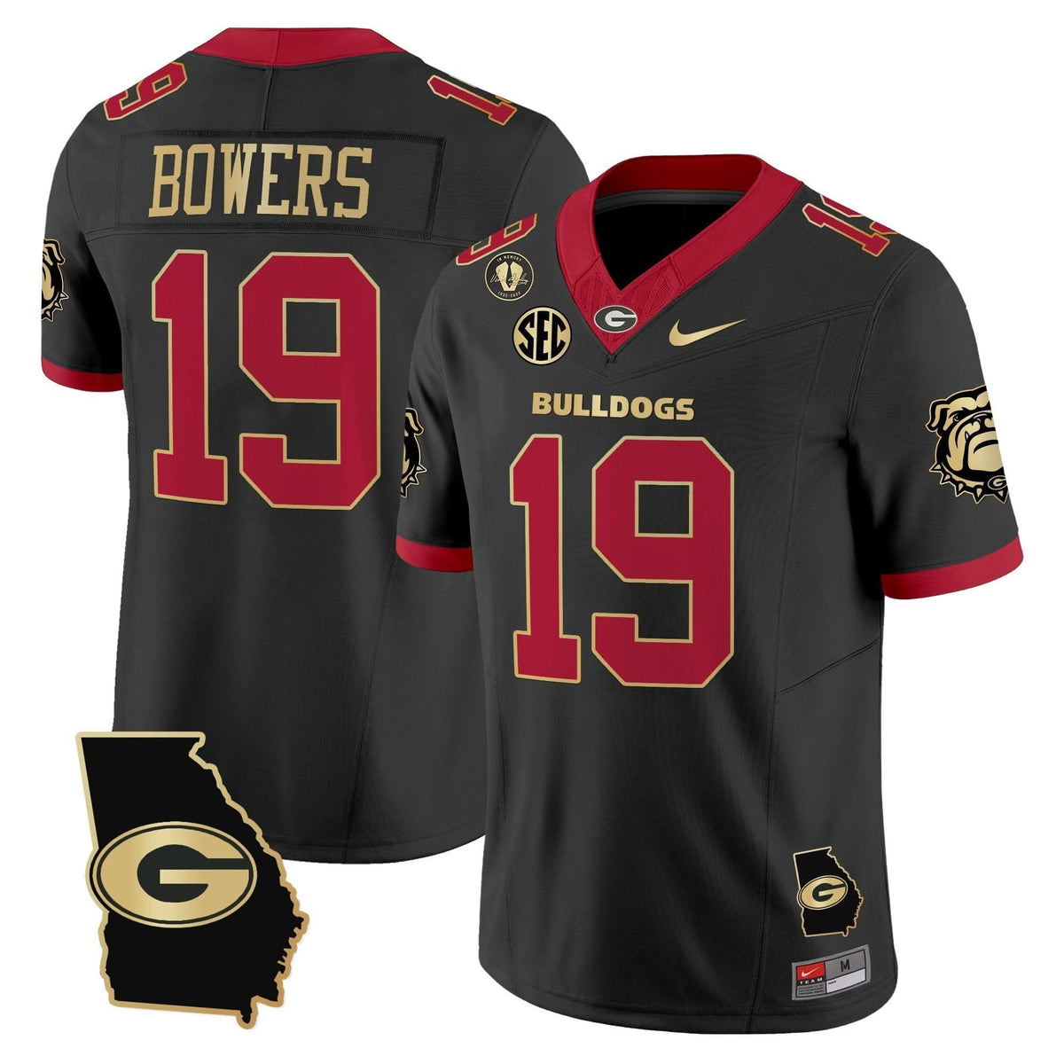 GB 2025 Georgia Map & Vince Dooley Patch Vapor Limited Jersey