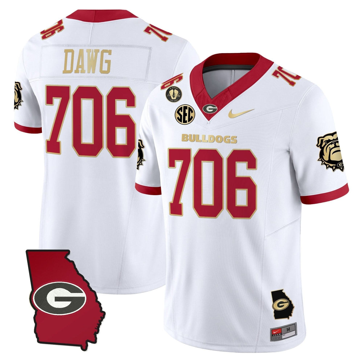 GB 2025 Georgia Map & Vince Dooley Patch Vapor Limited Jersey