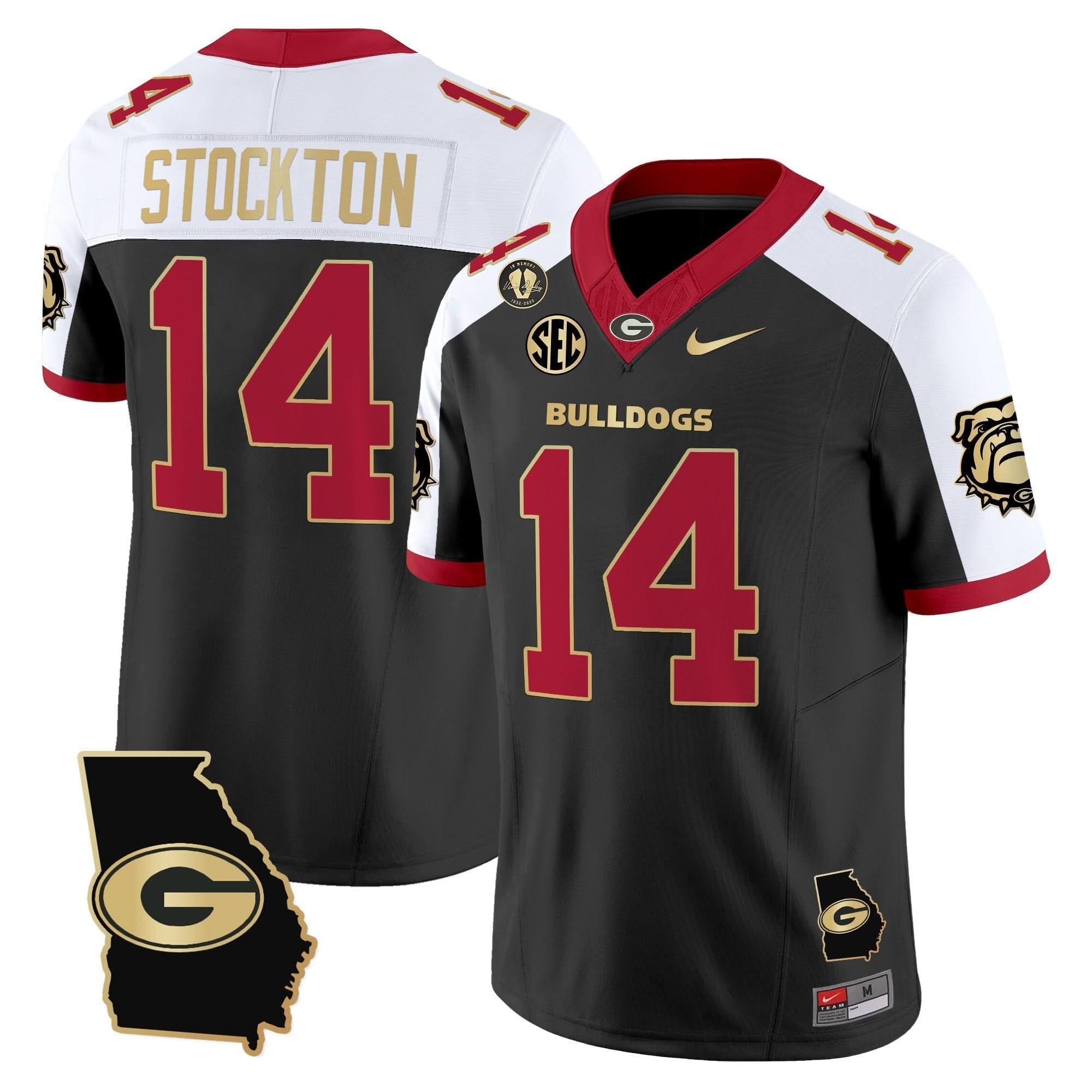 GB 2025 Georgia Map & Vince Dooley Patch Vapor Limited Jersey
