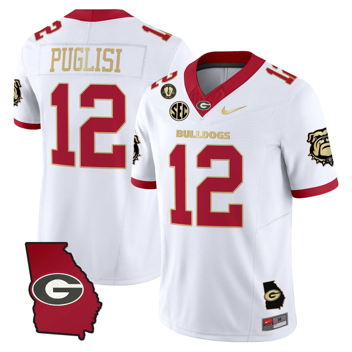 GB 2025 Georgia Map & Vince Dooley Patch Vapor Limited Jersey