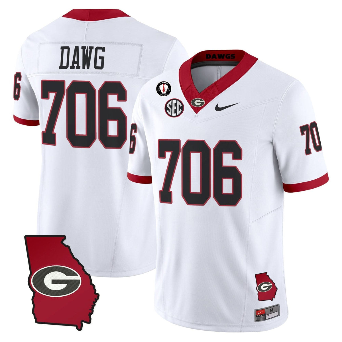 GB 2025 Georgia Map & Vince Dooley Patch Vapor Limited Jersey
