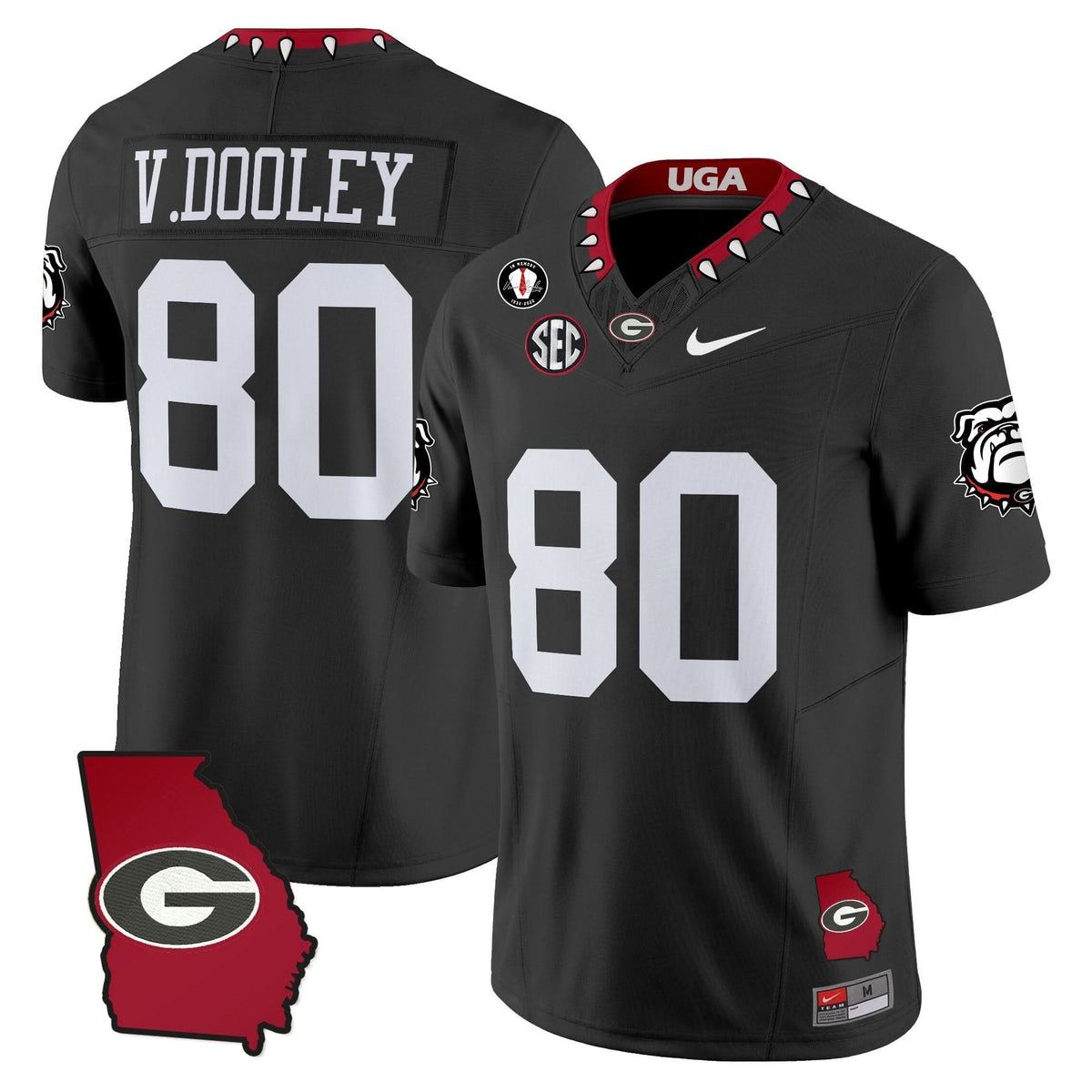 GB 2025 Georgia Map & Vince Dooley Patch Vapor Limited Jersey