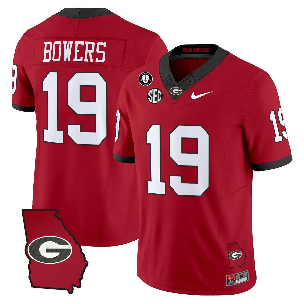 GB 2025 Georgia Map & Vince Dooley Patch Vapor Limited Jersey