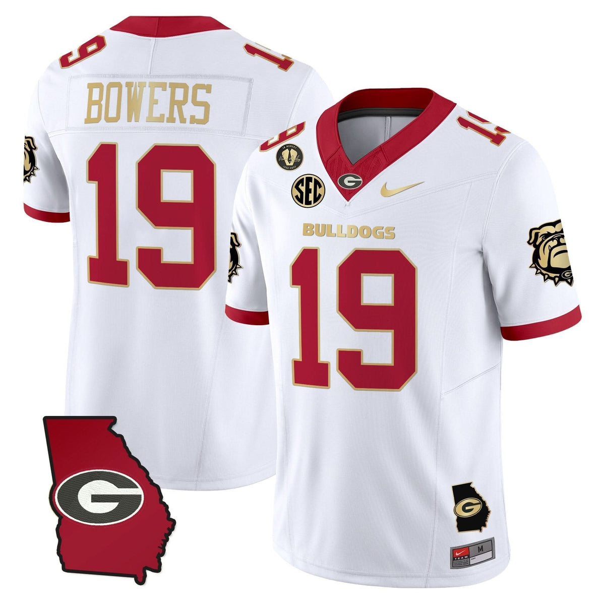 GB 2025 Georgia Map & Vince Dooley Patch Vapor Limited Jersey