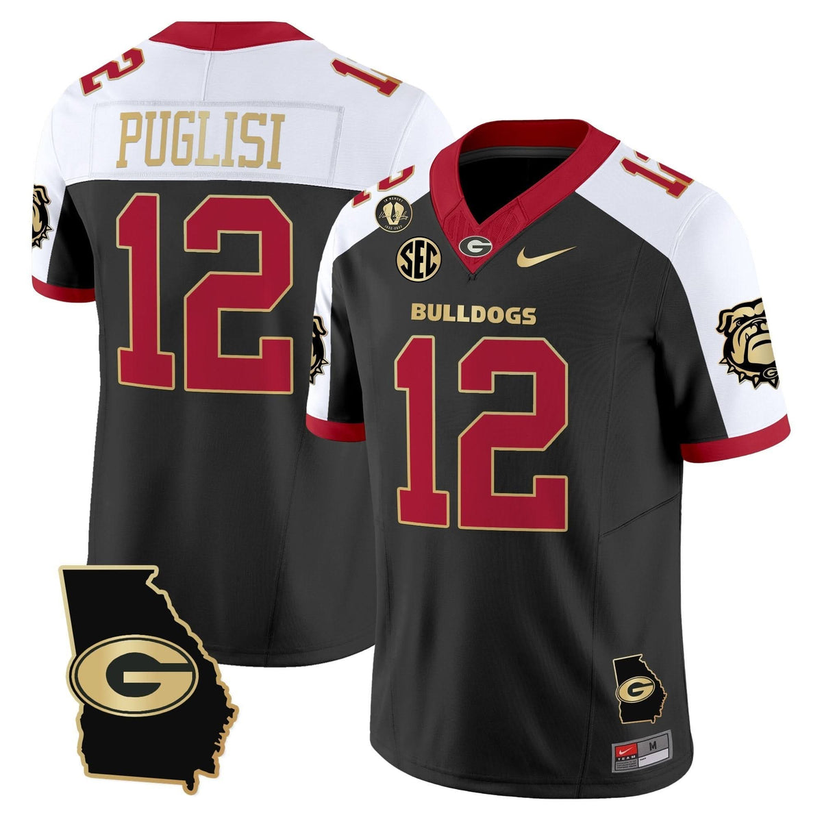GB 2025 Georgia Map & Vince Dooley Patch Vapor Limited Jersey