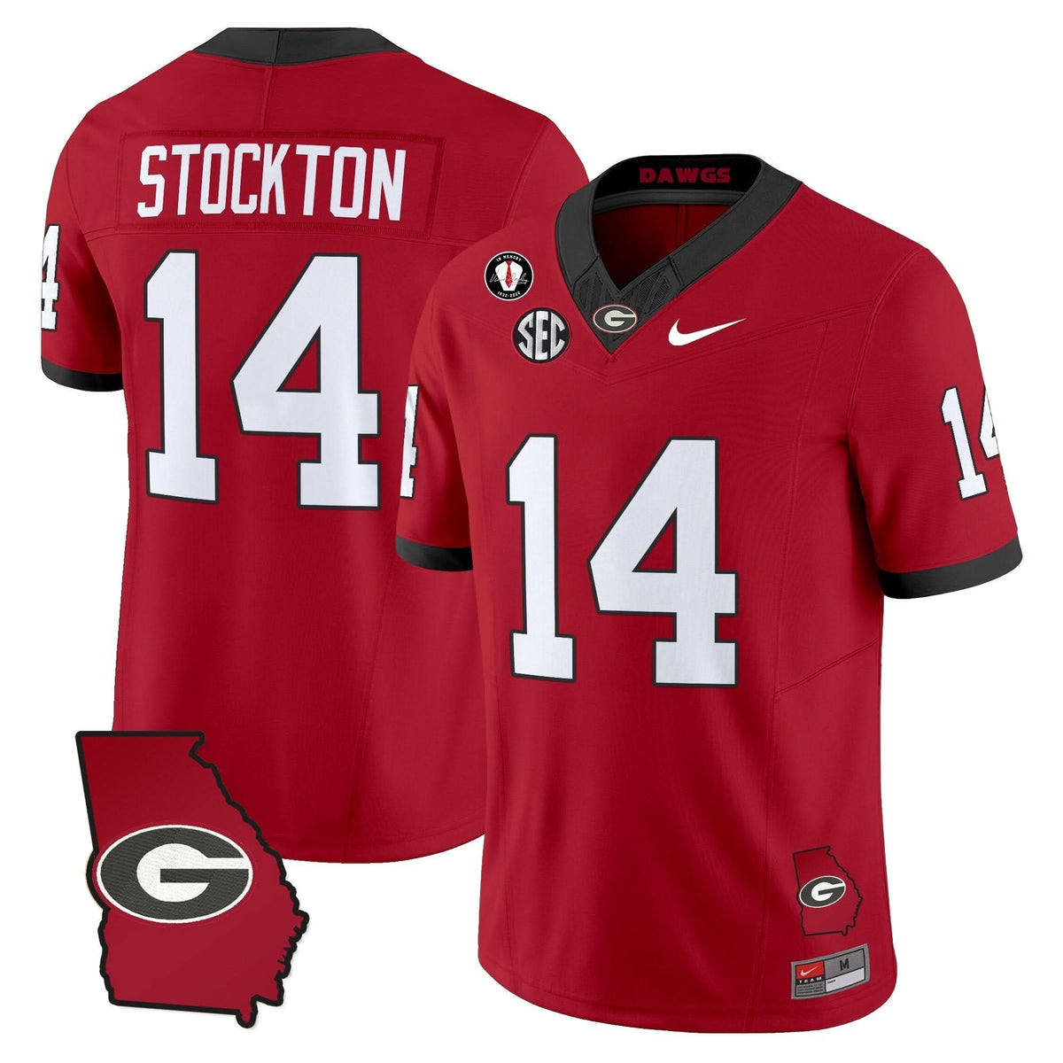 GB 2025 Georgia Map & Vince Dooley Patch Vapor Limited Jersey