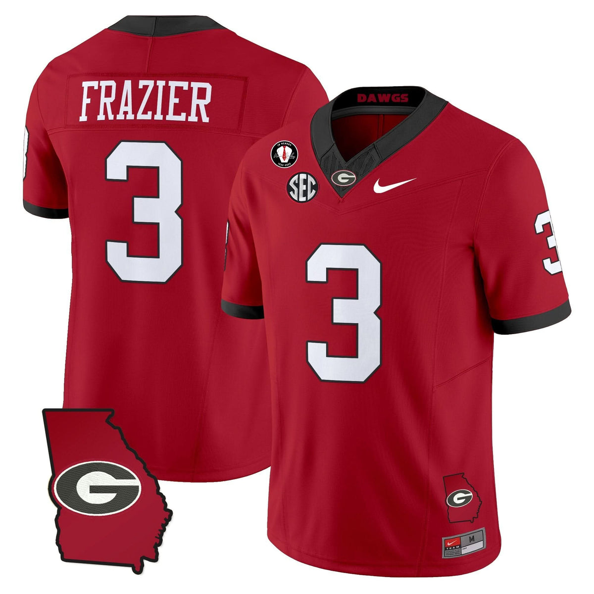 GB 2025 Georgia Map & Vince Dooley Patch Vapor Limited Jersey