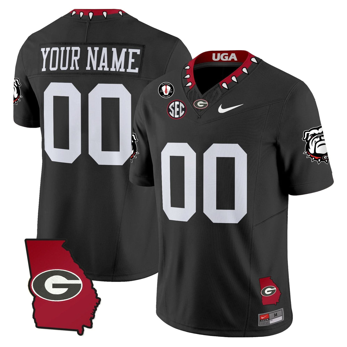 GB 2025 Georgia Map & Vince Dooley Patch Vapor Limited Custom Jersey