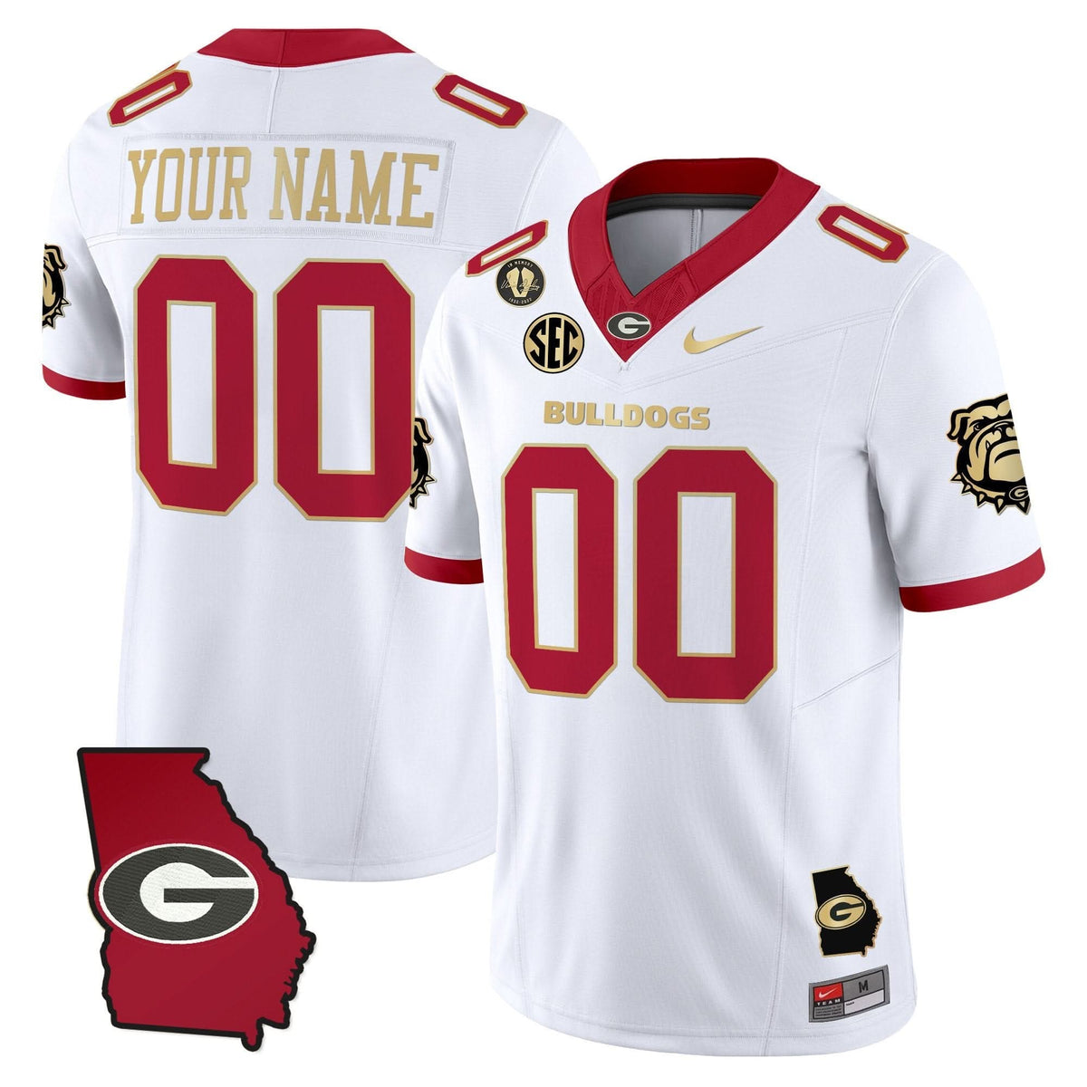 GB 2025 Georgia Map & Vince Dooley Patch Vapor Limited Custom Jersey