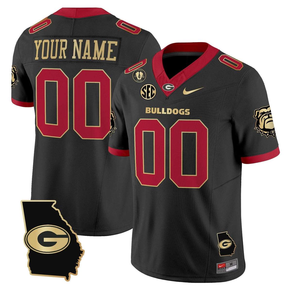 GB 2025 Georgia Map & Vince Dooley Patch Vapor Limited Custom Jersey