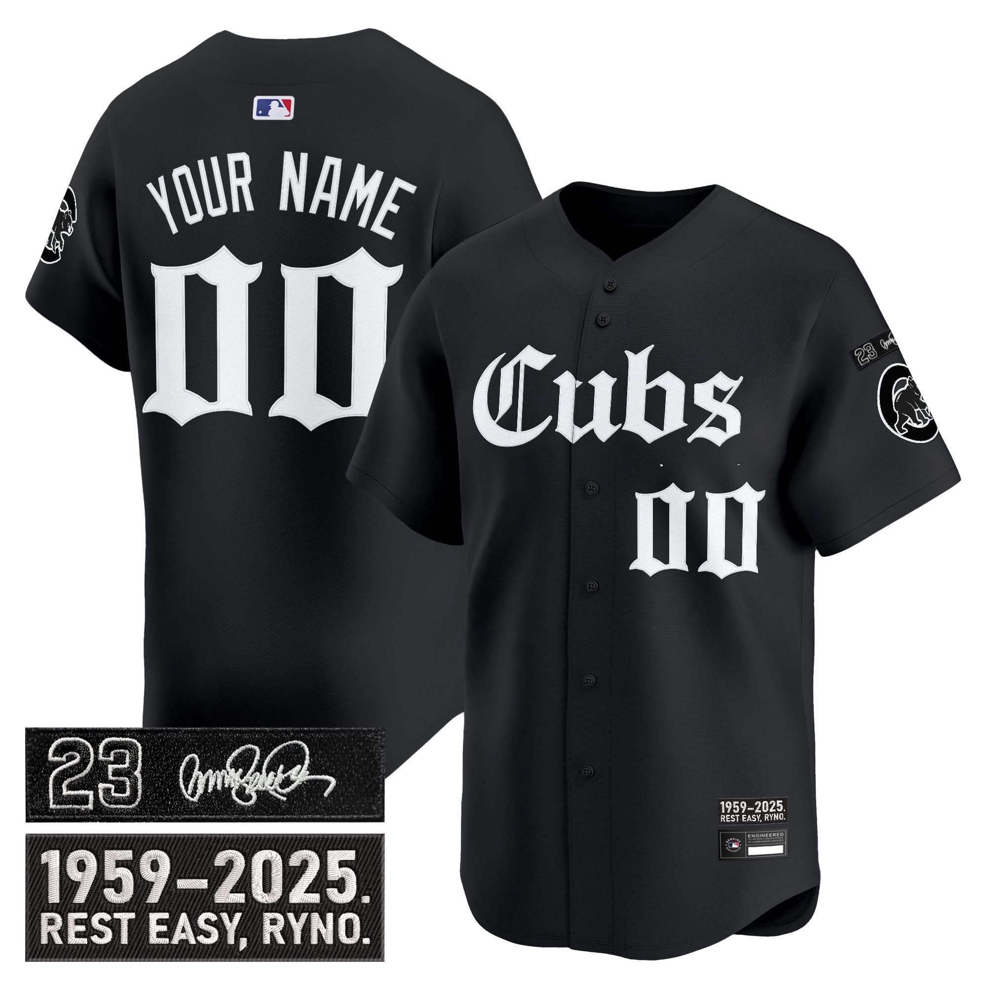 CC 'Ryne Sandberg Tribute' Vapor Premier Limited Custom Jersey - Gothic Edition - Stitched