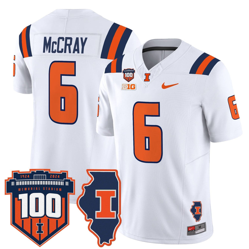 ILL 100th Memorial Stadium Patch Vapor Limited Jersey