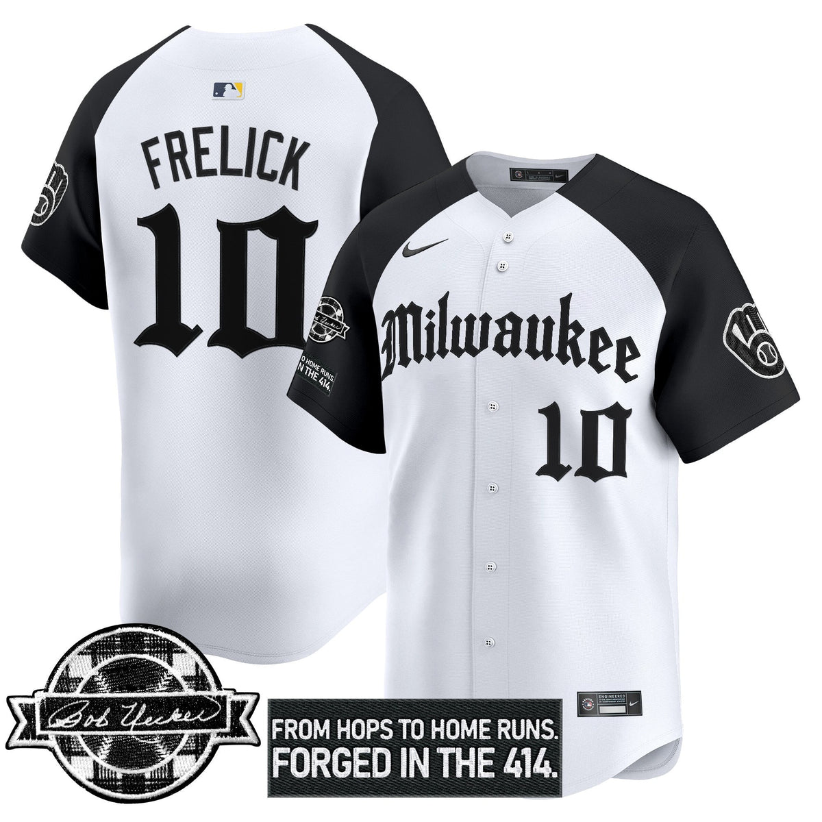 MB Bob Uecker Patch Vapor Premier Limited Jersey - Gothic Edition - Stitched