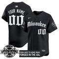 MB Bob Uecker Patch Vapor Premier Limited Custom Jersey - Gothic Edition - Stitched