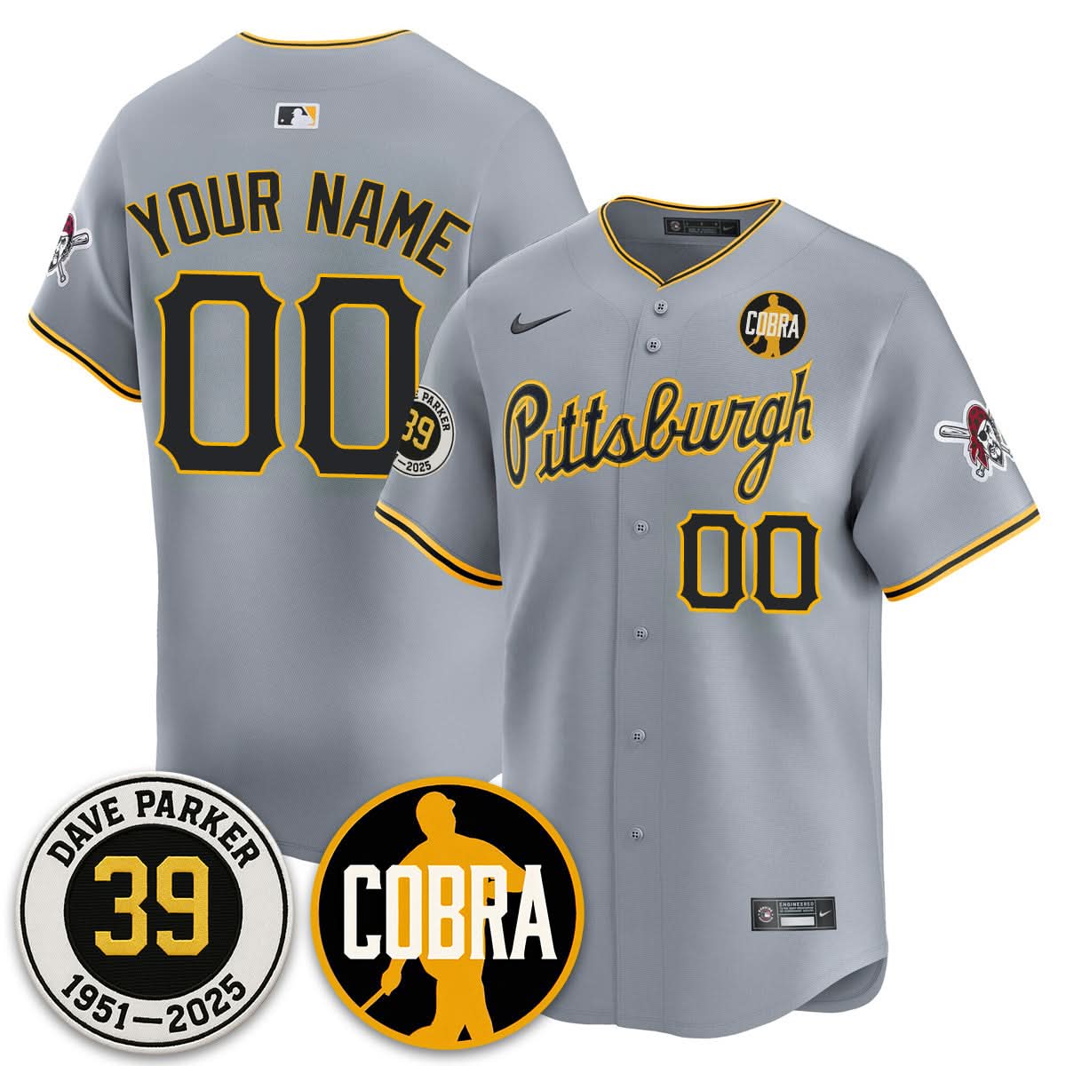 Custom PP Memories Dave Parker Jersey- COBRA Patch - Stitched