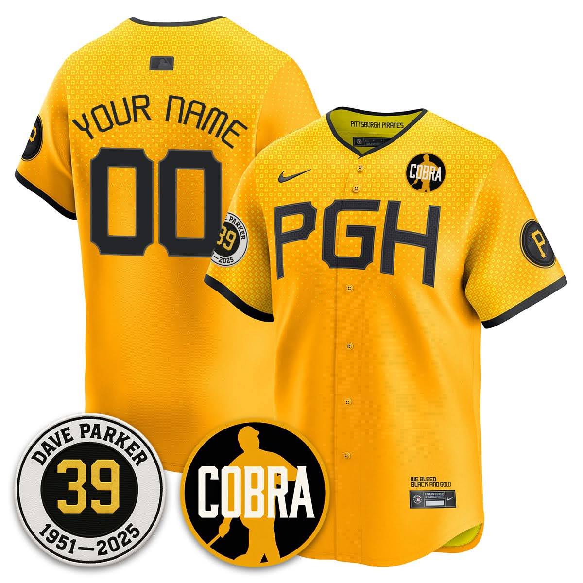 Custom PP Memories Dave Parker Jersey- COBRA Patch - Stitched
