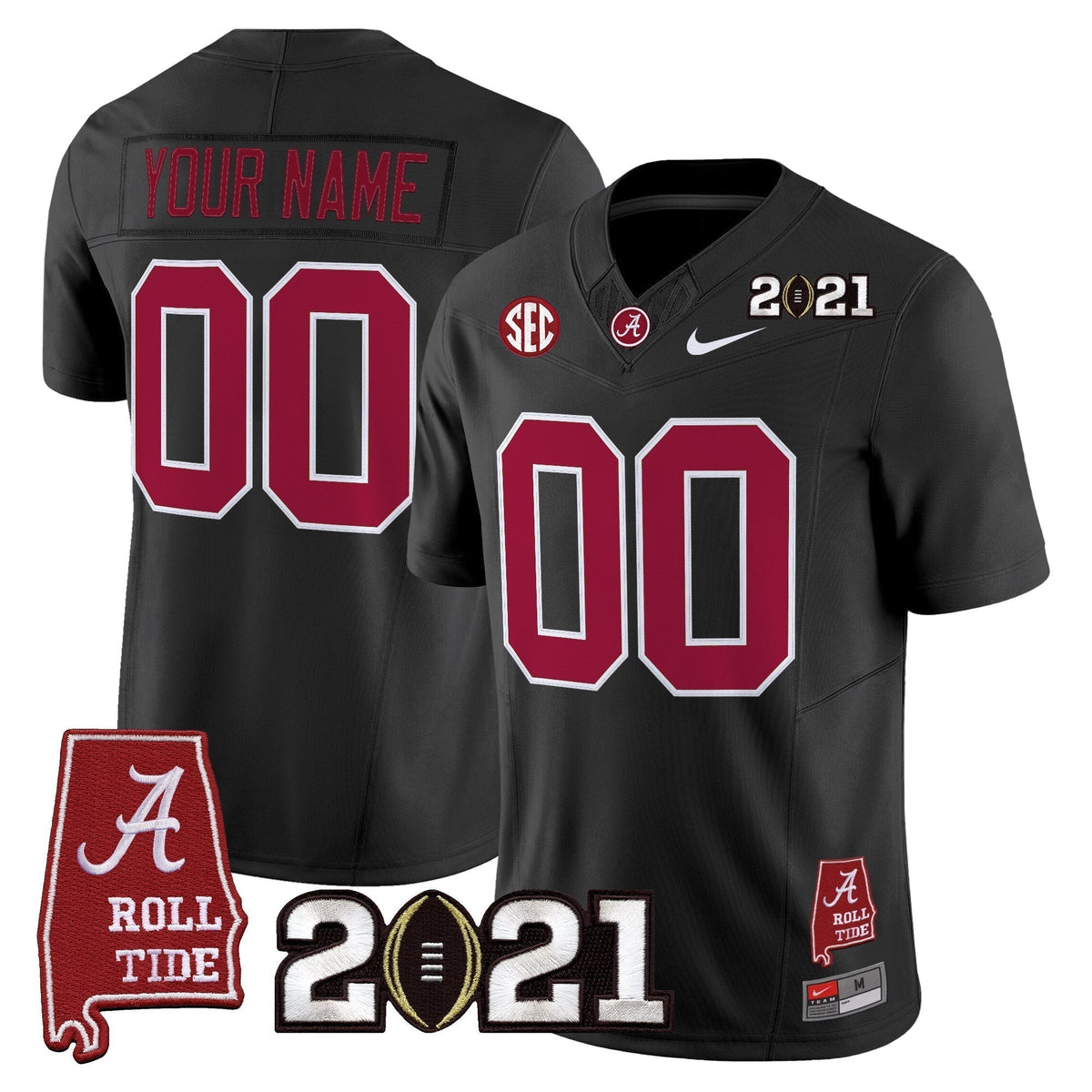ACT '2021 CFP National Championship' Vapor Limited Custom Jersey - Alabama Map