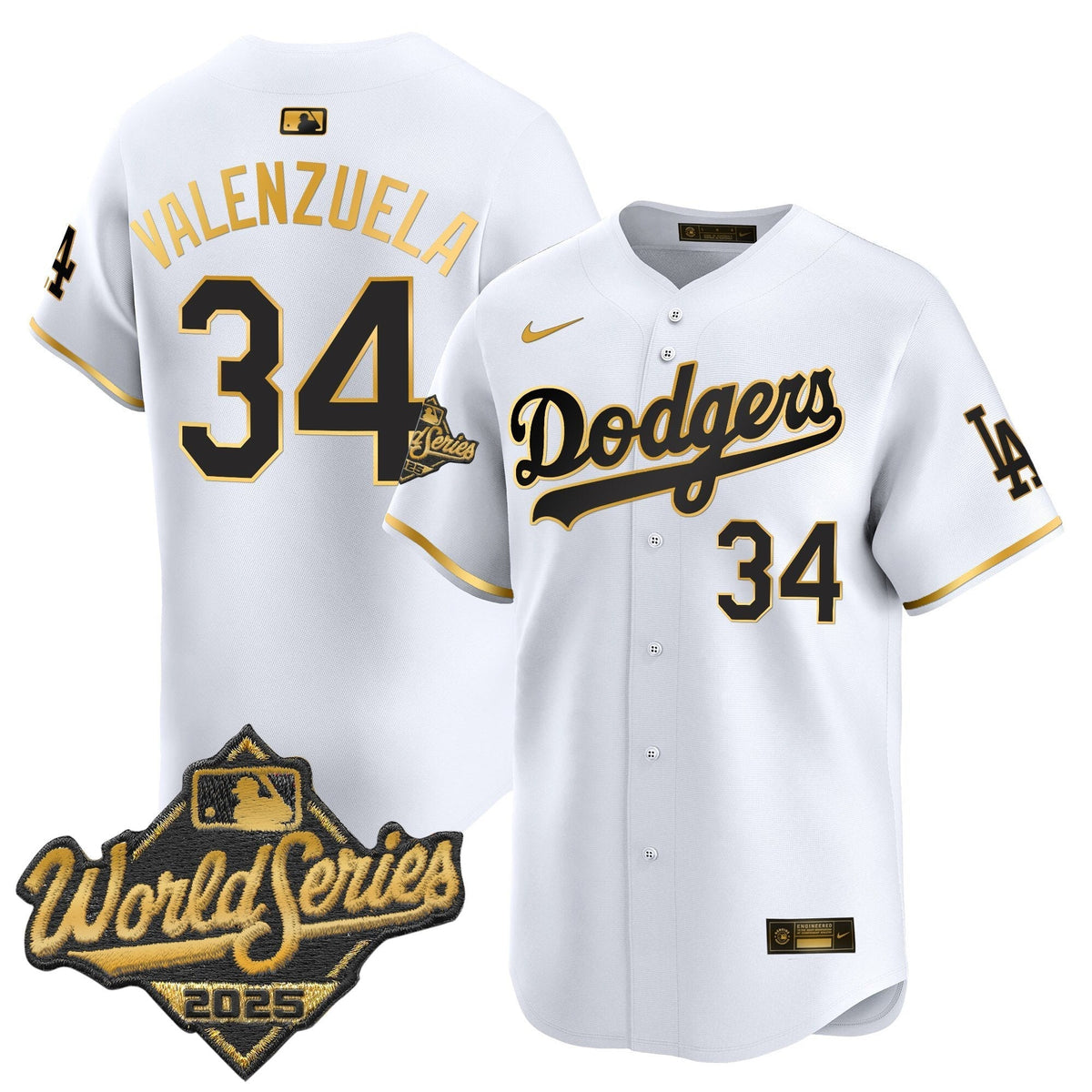 LAD 2025 World Series Gold Trim Vapor Premier Limited Jersey - Stitched