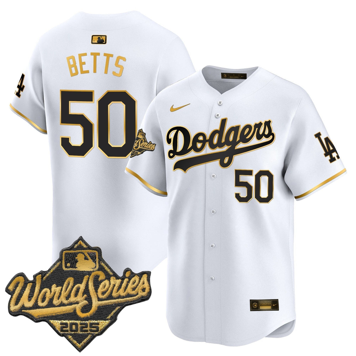 LAD 2025 World Series Gold Trim Vapor Premier Limited Jersey - Stitched
