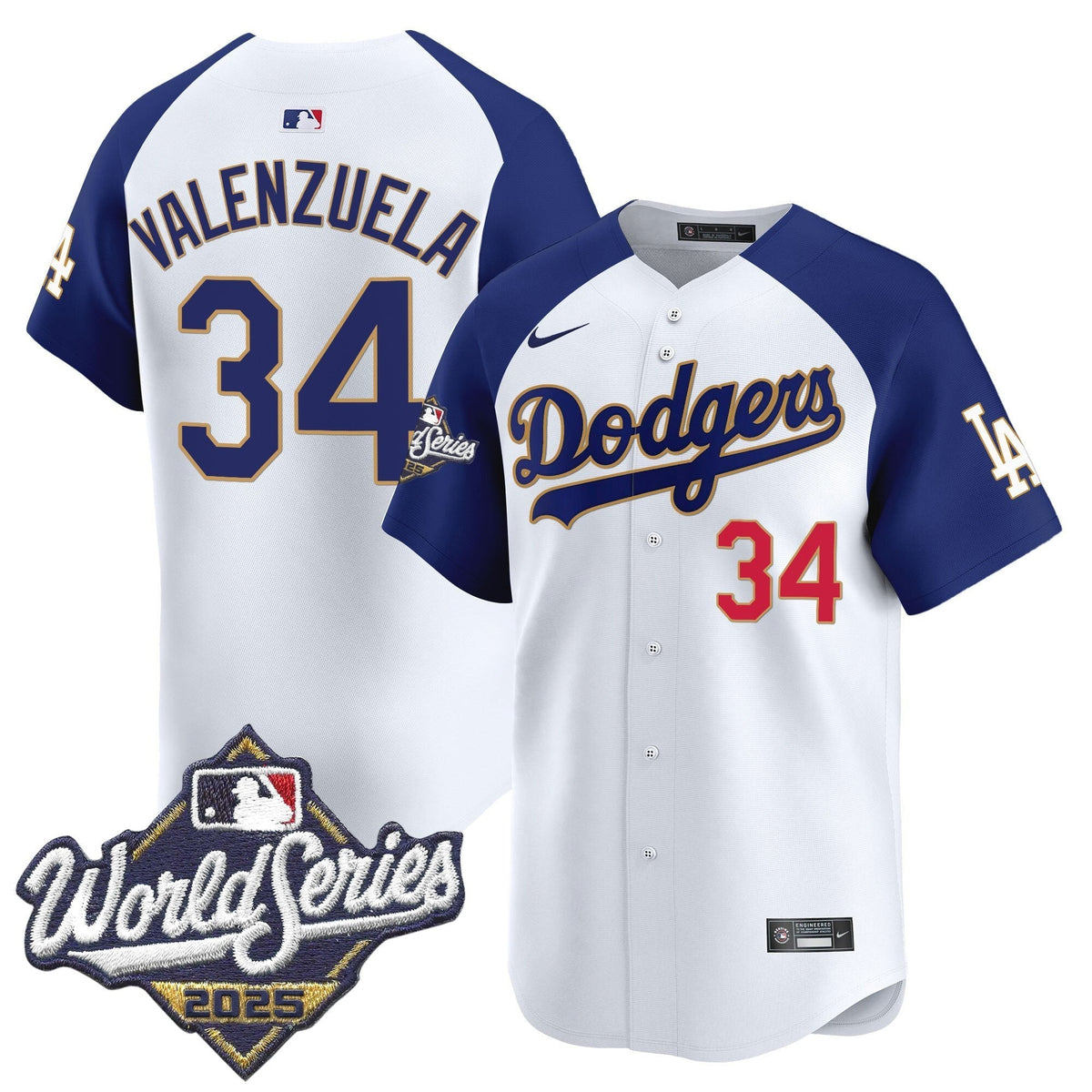 LAD 2025 World Series Gold Trim Vapor Premier Limited Jersey - Stitched