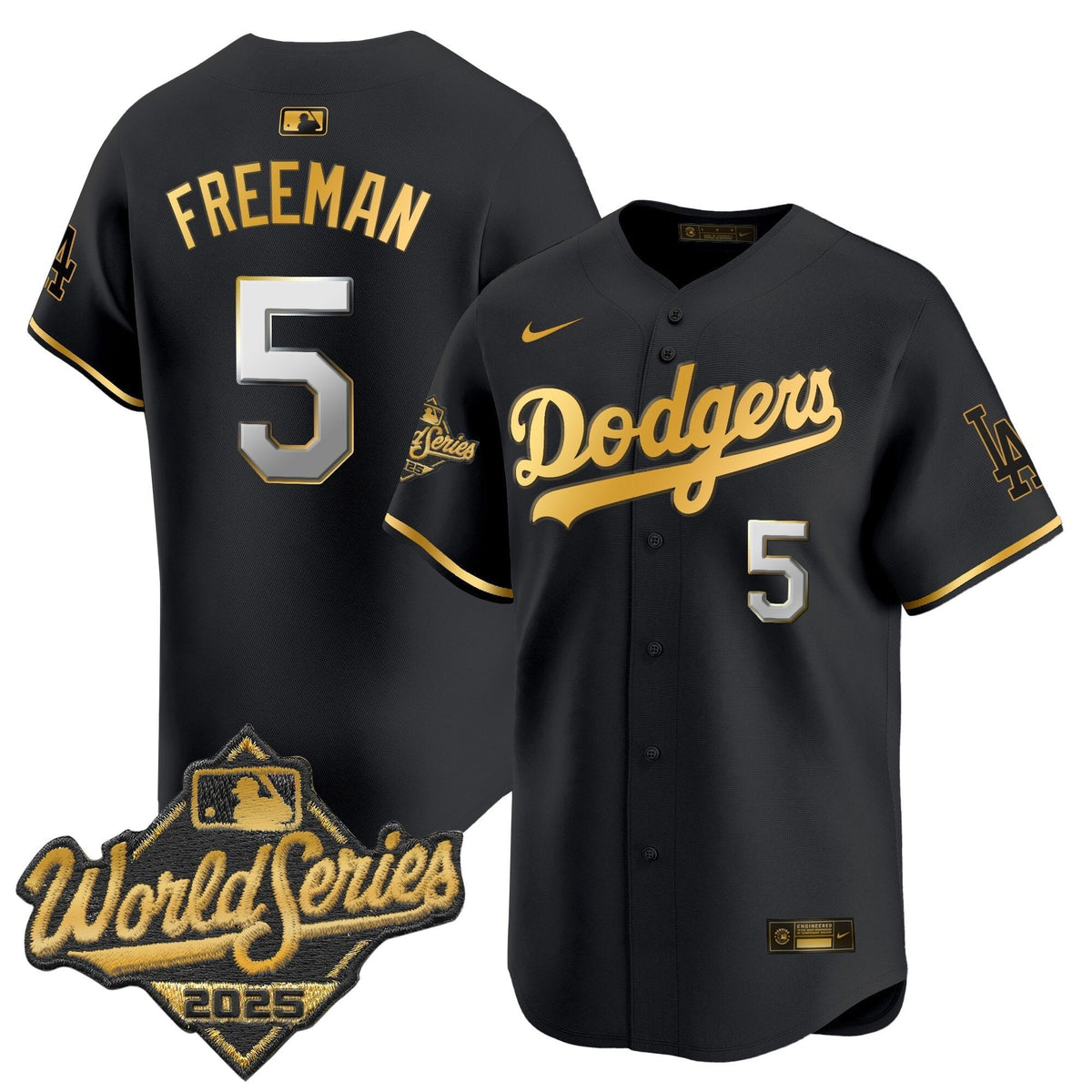 LAD 2025 World Series Gold Trim Vapor Premier Limited Jersey - Stitched