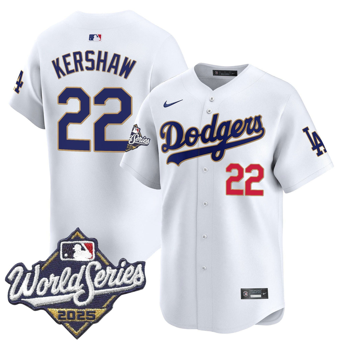 LAD 2025 World Series Gold Trim Vapor Premier Limited Jersey - Stitched