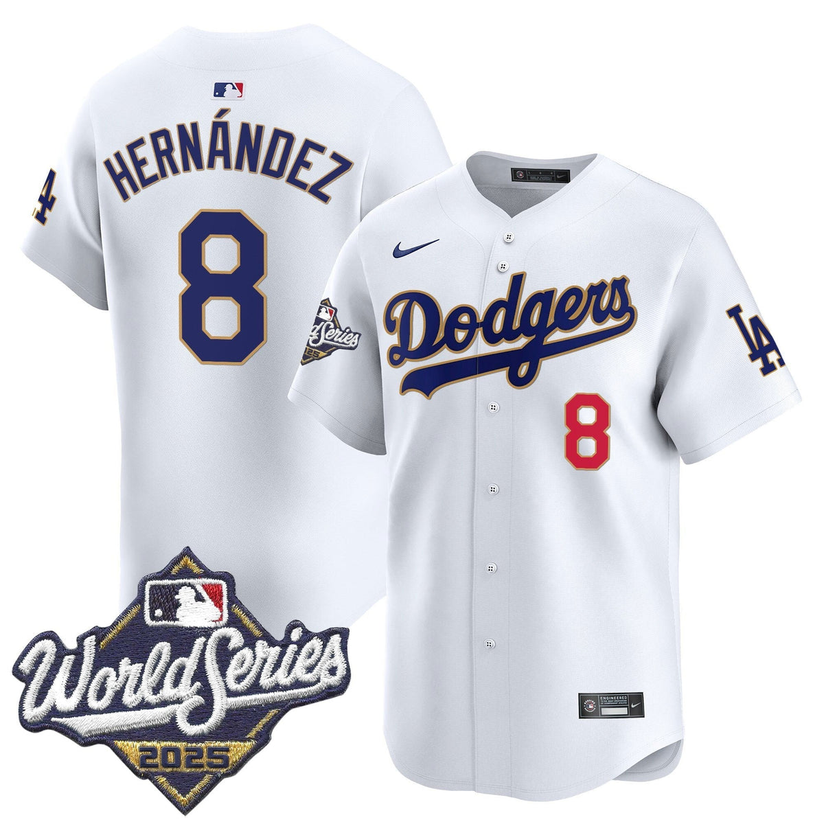 LAD 2025 World Series Gold Trim Vapor Premier Limited Jersey - Stitched