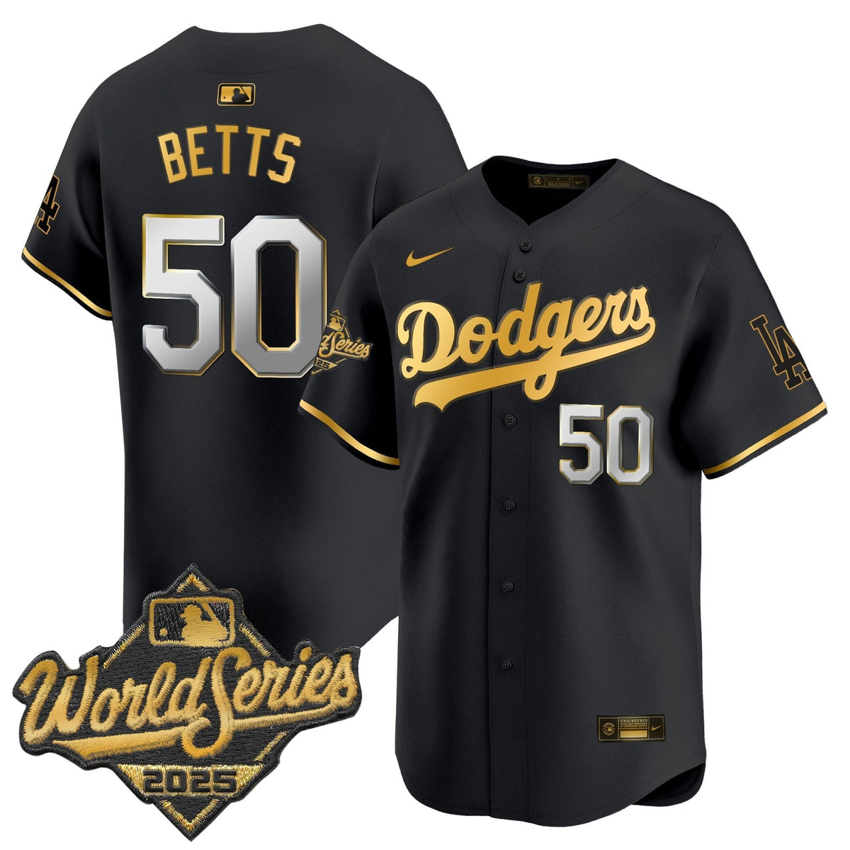 LAD 2025 World Series Gold Trim Vapor Premier Limited Jersey - Stitched