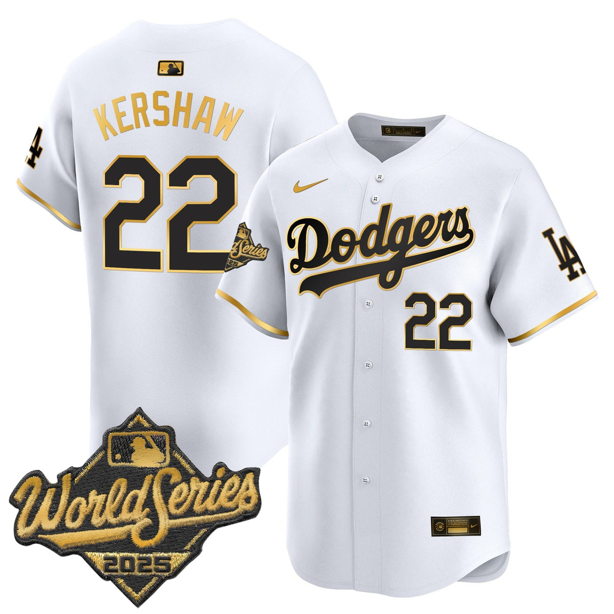 LAD 2025 World Series Gold Trim Vapor Premier Limited Jersey - Stitched