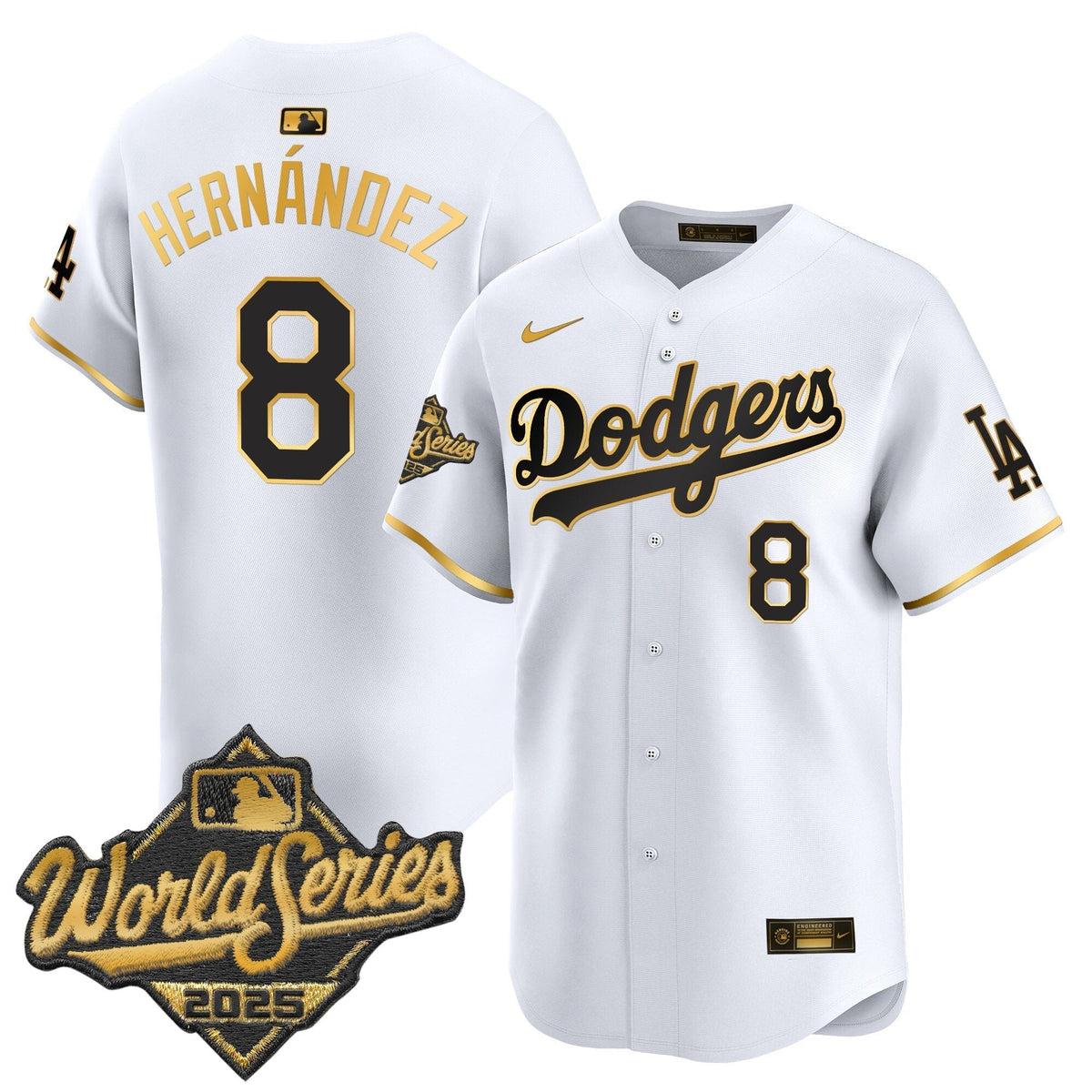 LAD 2025 World Series Gold Trim Vapor Premier Limited Jersey - Stitched