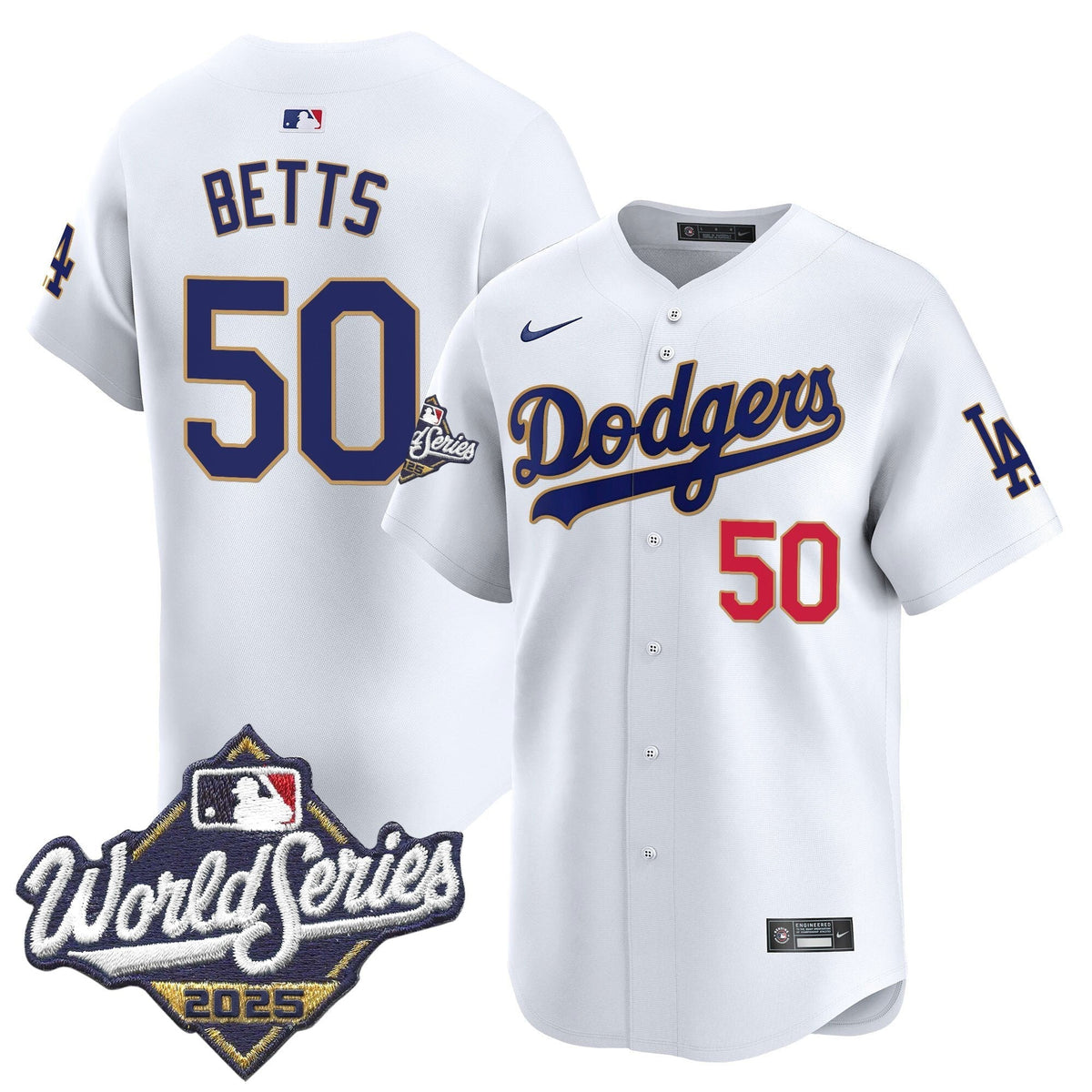 LAD 2025 World Series Gold Trim Vapor Premier Limited Jersey - Stitched