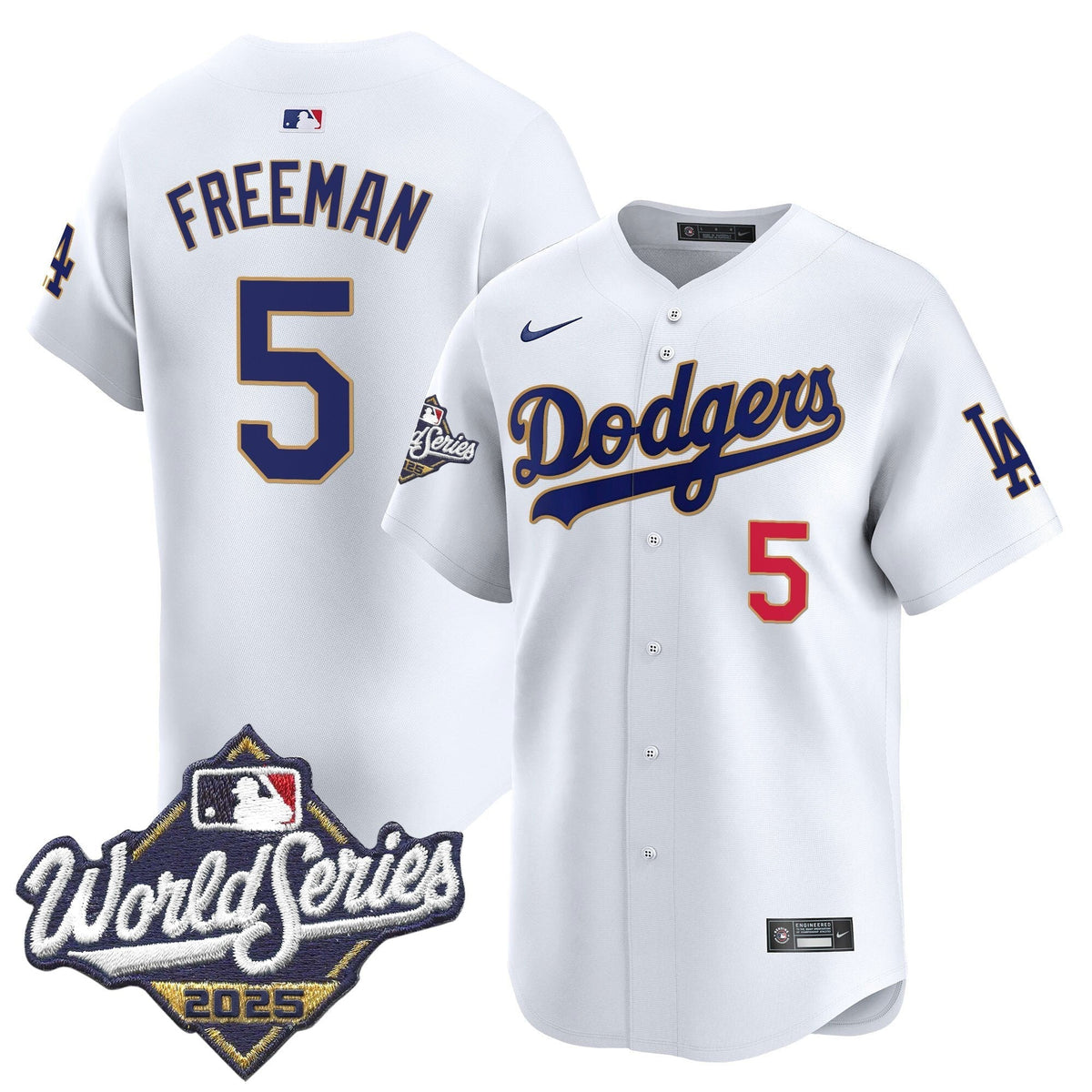 LAD 2025 World Series Gold Trim Vapor Premier Limited Jersey - Stitched