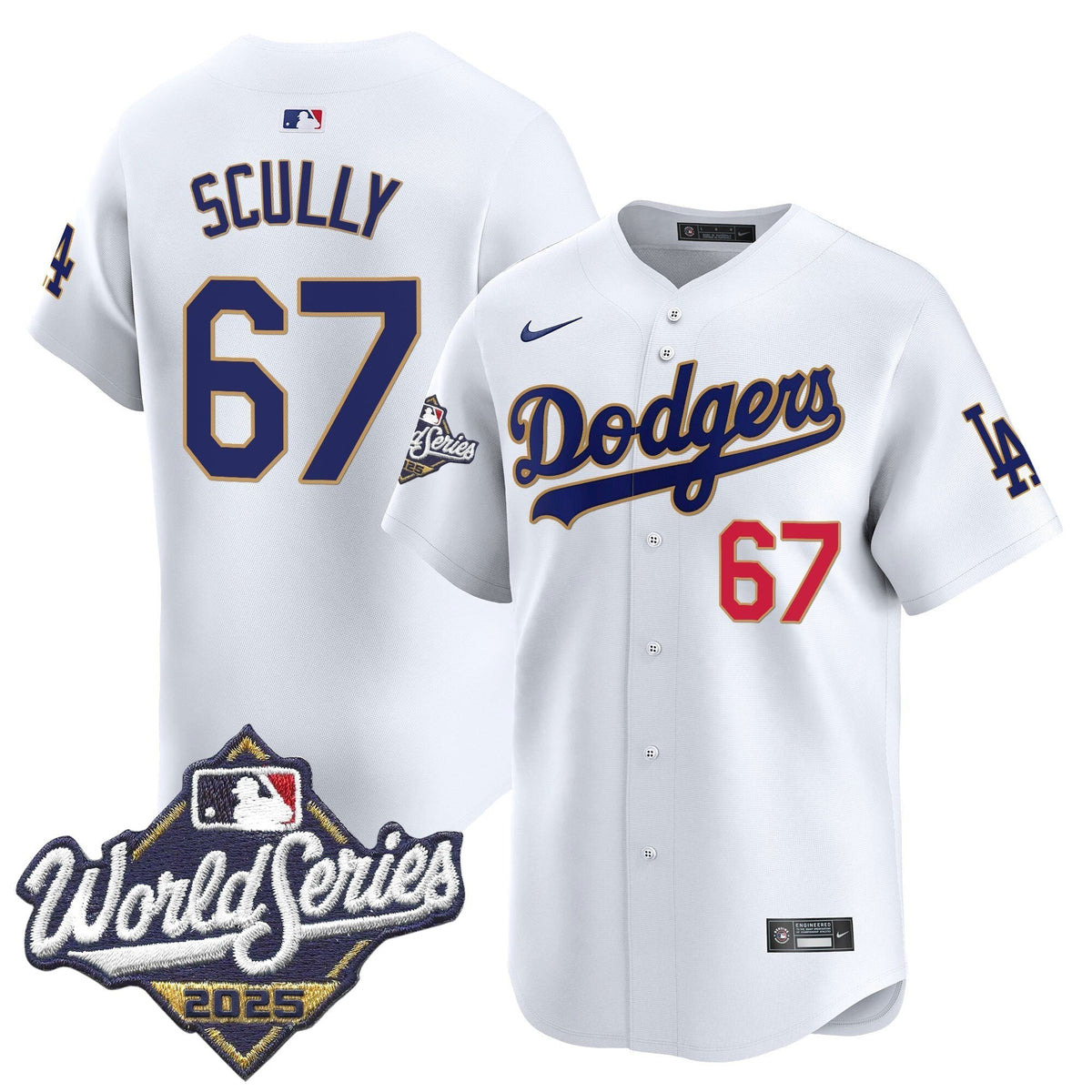 LAD 2025 World Series Gold Trim Vapor Premier Limited Jersey - Stitched