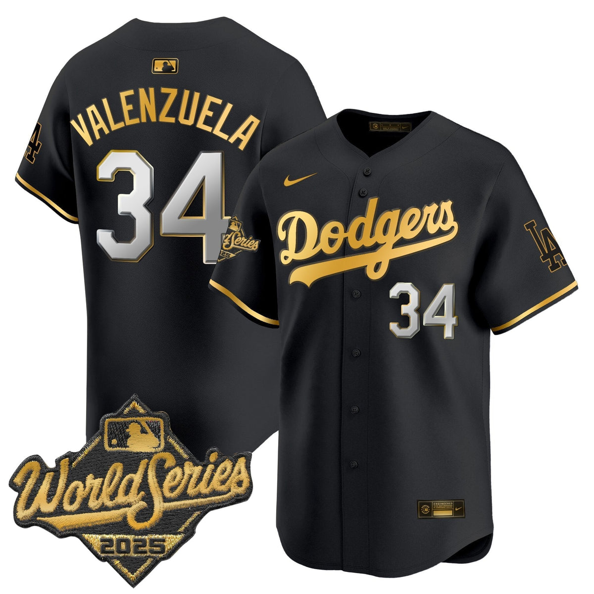 LAD 2025 World Series Gold Trim Vapor Premier Limited Jersey - Stitched