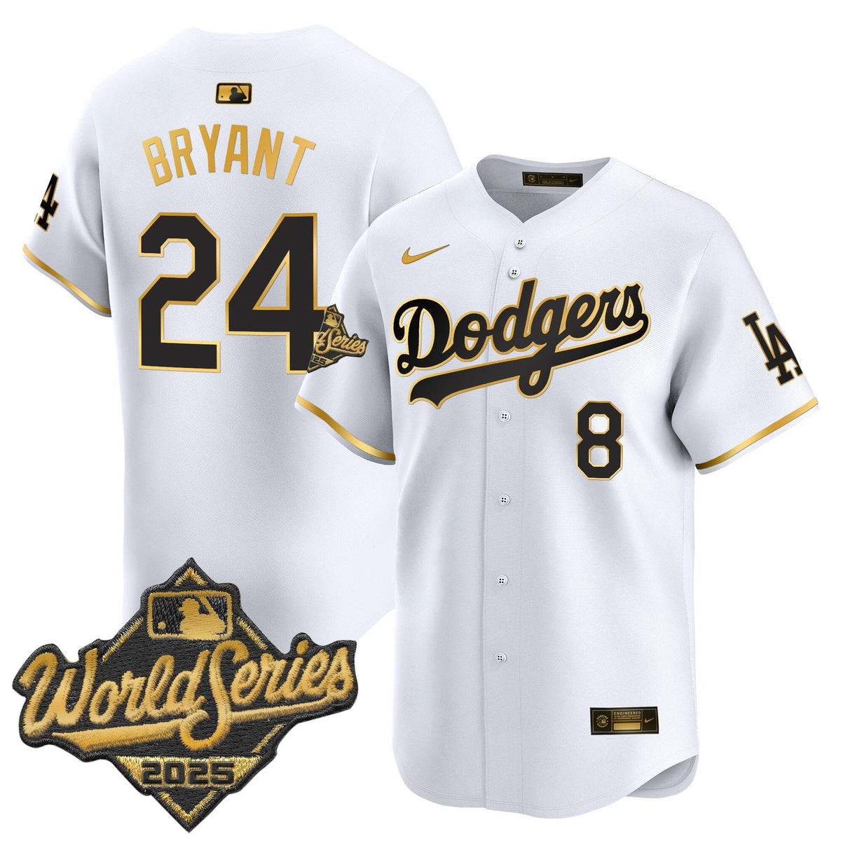 LAD 2025 World Series Gold Trim Vapor Premier Limited Jersey - Stitched