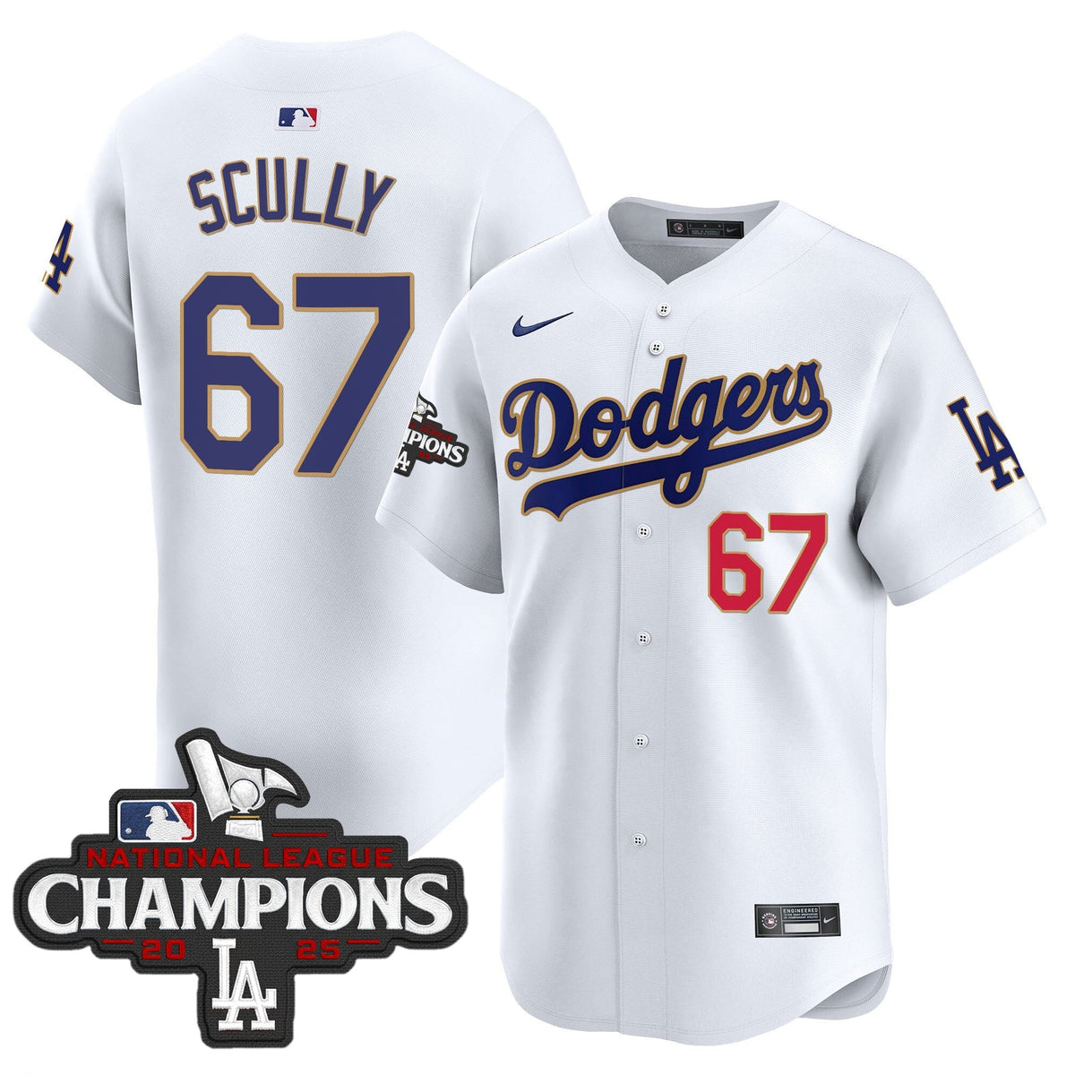 LAD 2025 National League Champions Vapor Premier Limited Jersey - Stitched