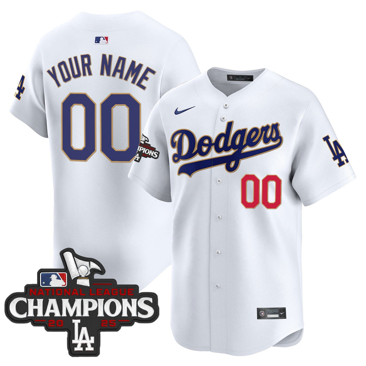 LAD 2025 National League Champions Vapor Premier Limited Custom Jersey - Stitched