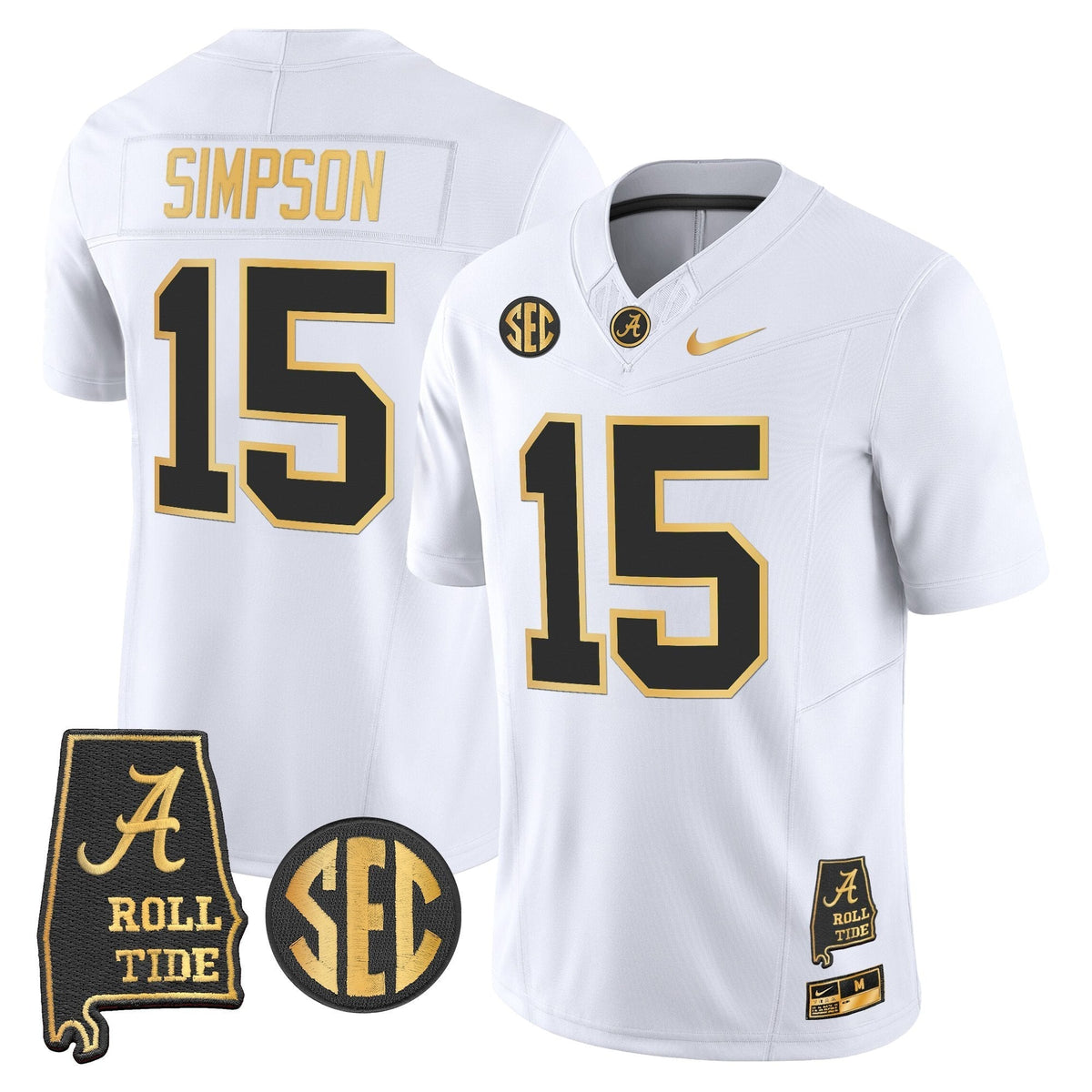 BAMA 2025 Gold Vapor Limited Jersey - Alabama Map