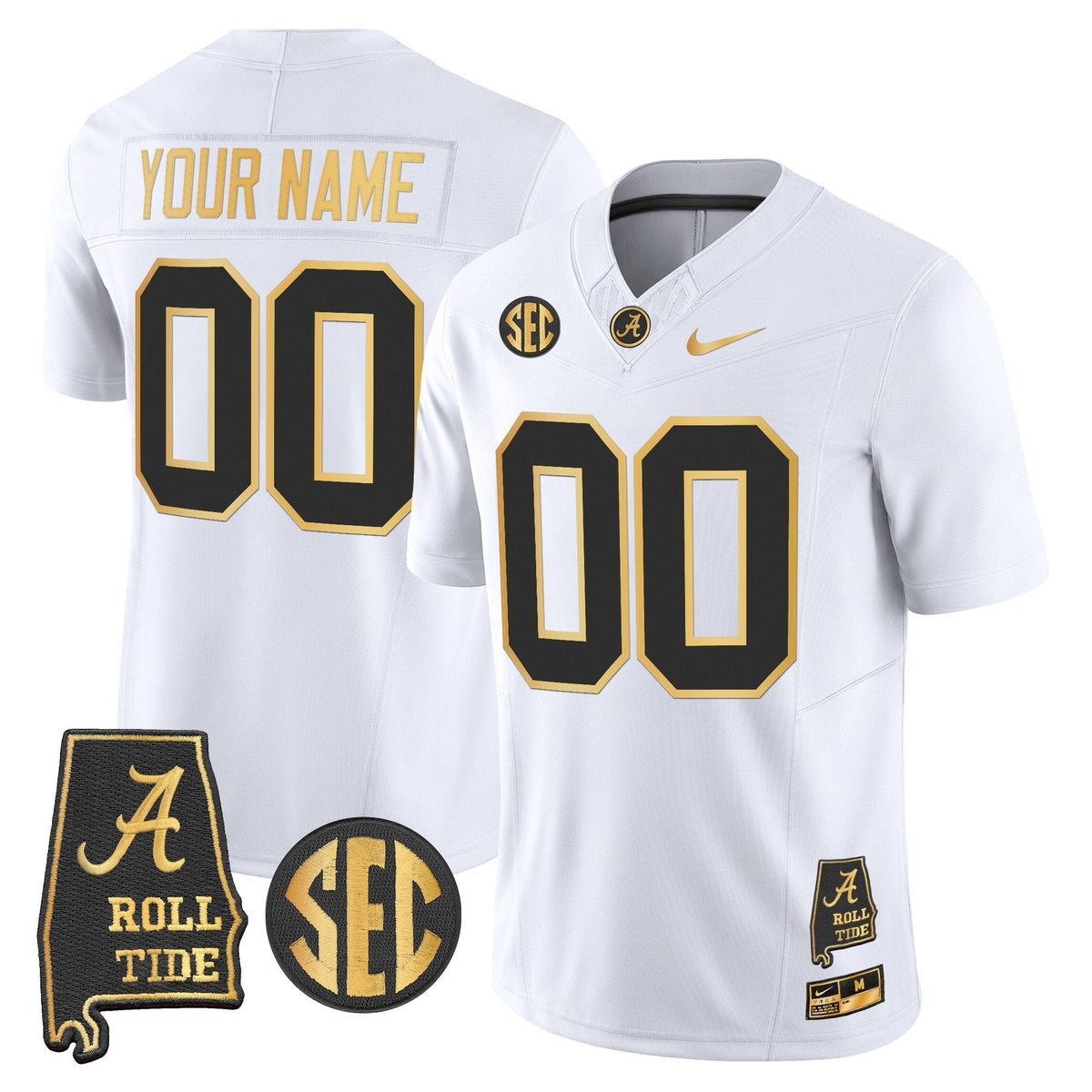 BAMA 2025 Gold Vapor Limited Custom Jersey - Alabama Map