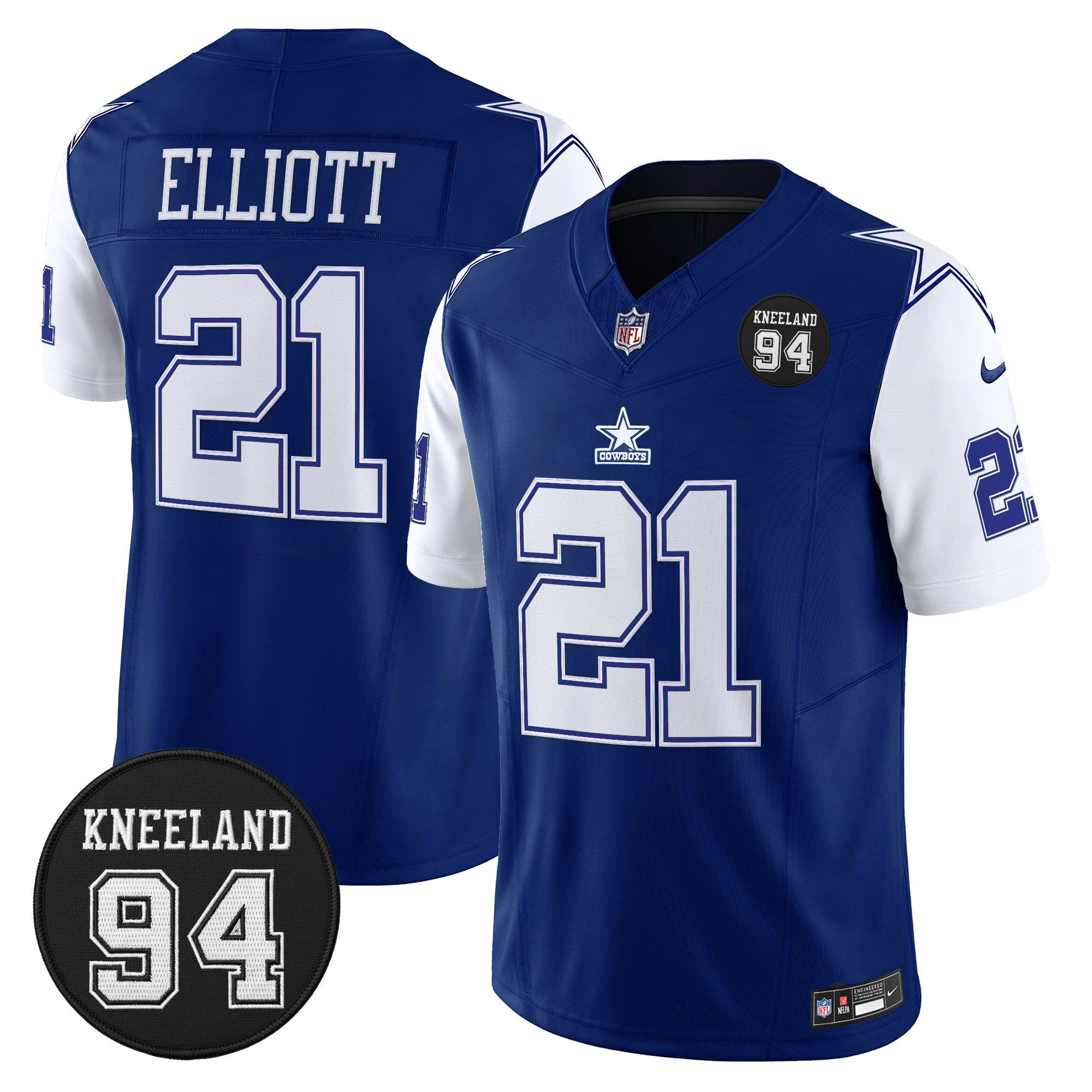 Men's Dallas Cowboys #94 Marshawn Kneeland Memorial Patch Vapor Limited Jersey - All Stitched