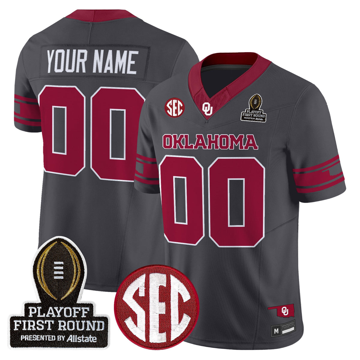 OU 2025 Playoff First Round Vapor Limited Custom Jersey