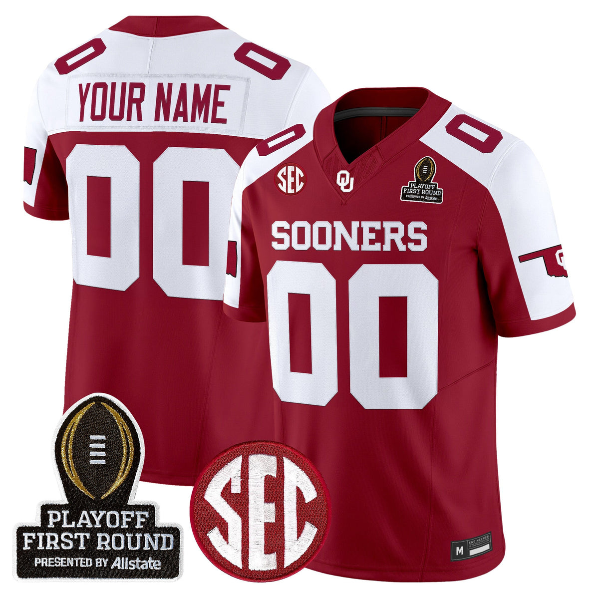 OU 2025 Playoff First Round Vapor Limited Custom Jersey