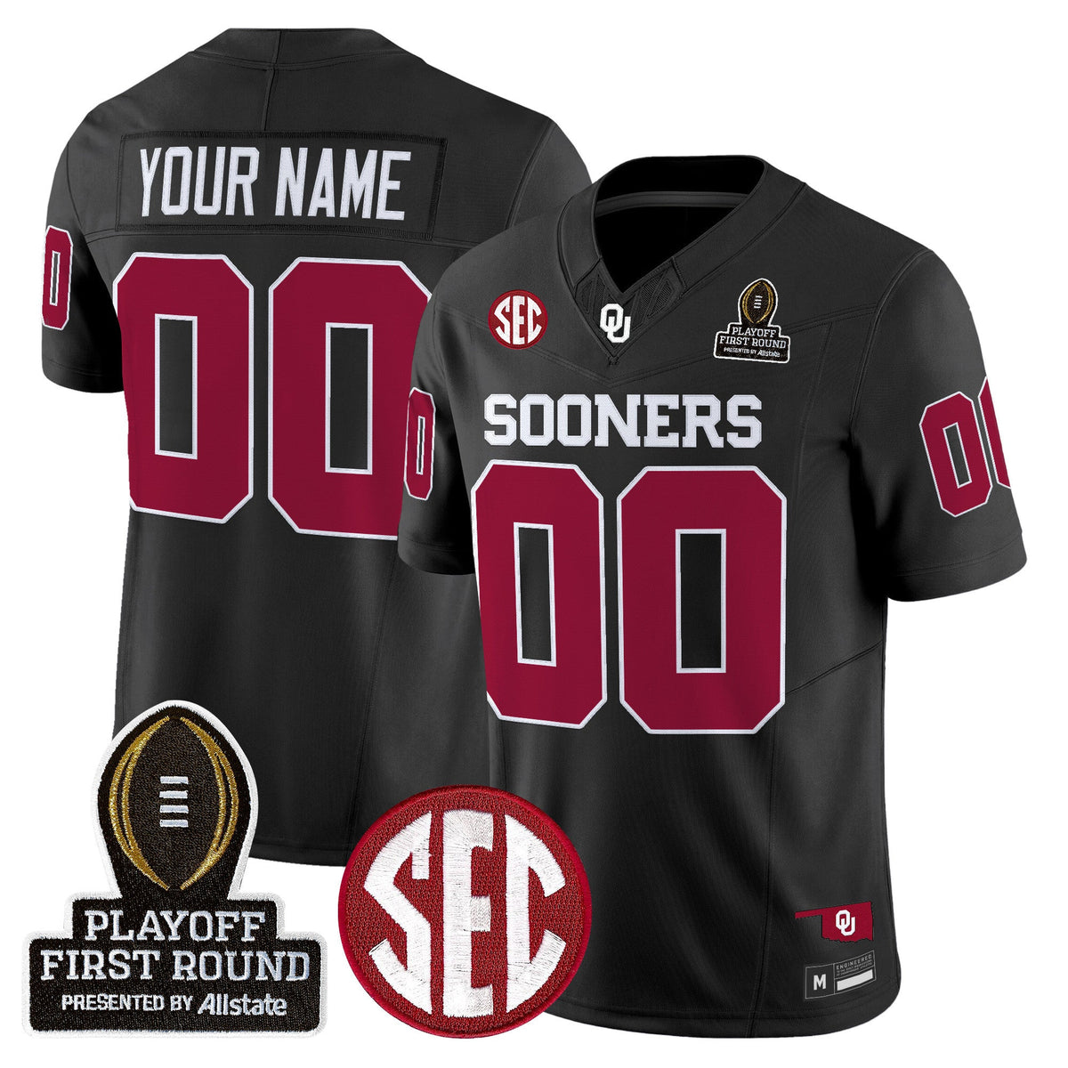 OU 2025 Playoff First Round Vapor Limited Custom Jersey