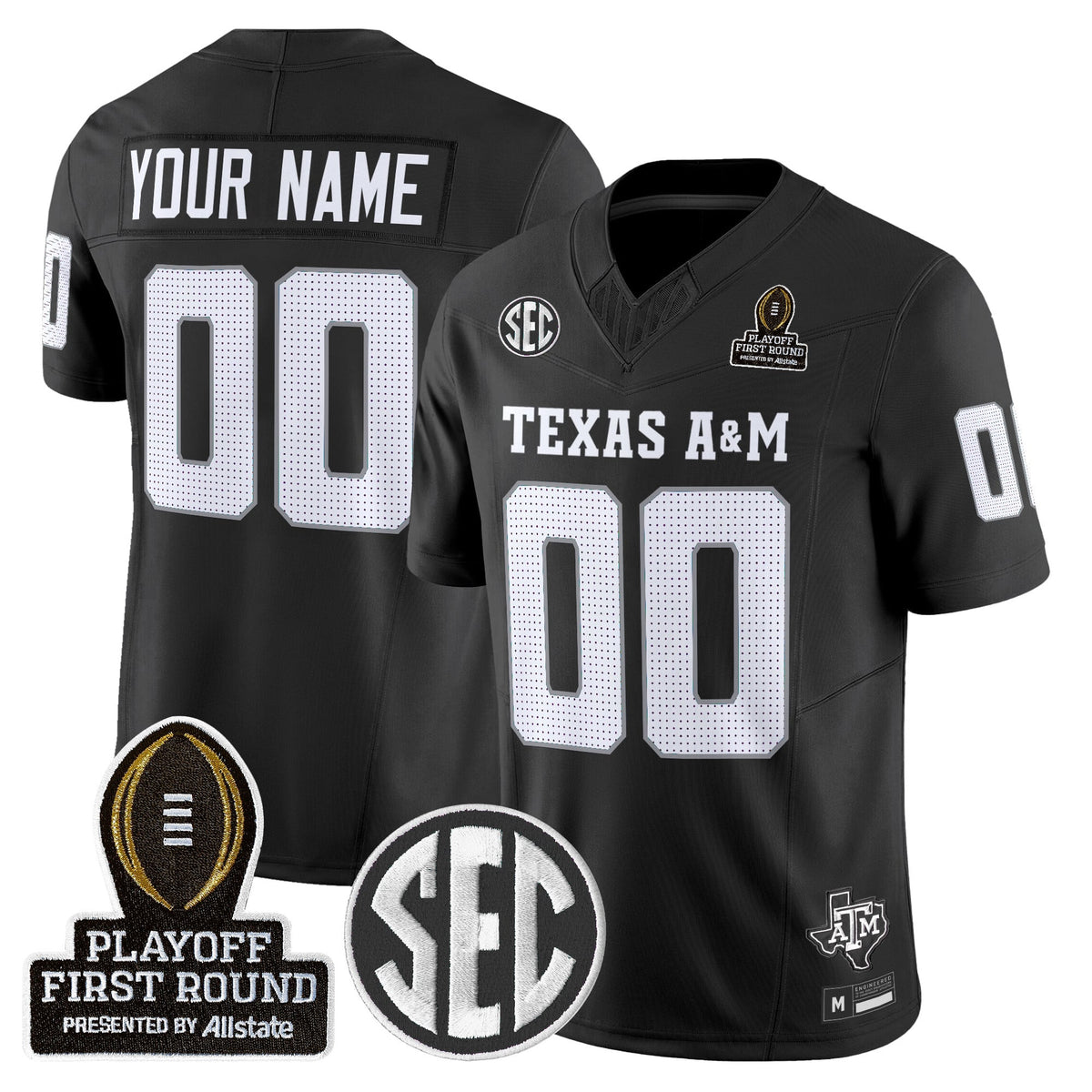 Aggies 2025 Playoff First Round Vapor Limited Custom Jersey
