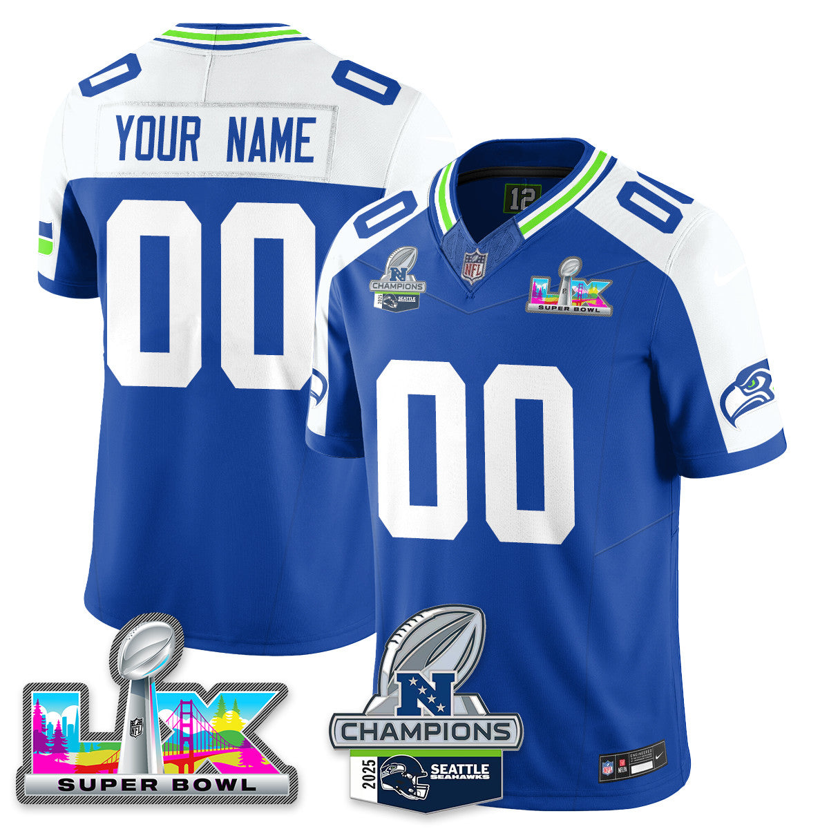 Custom SEA 2025 NFC Champions Vapor Limited Jersey V2