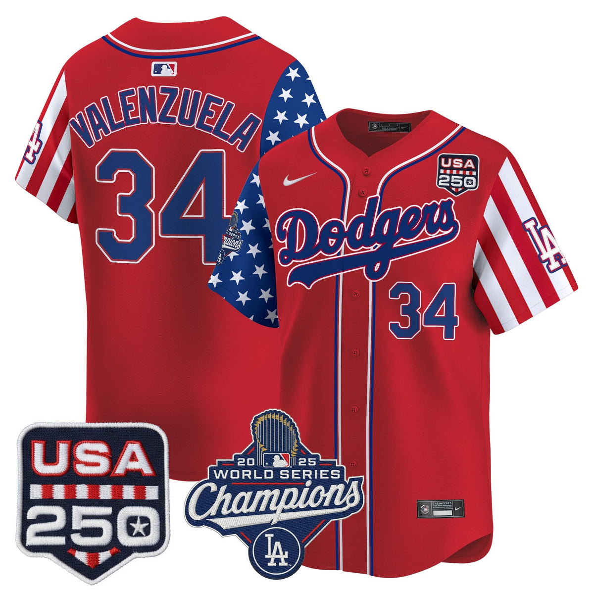 Los Angeles "Dodgers America250" Edition Vapor Premier Limited Jersey V2 - Stitched